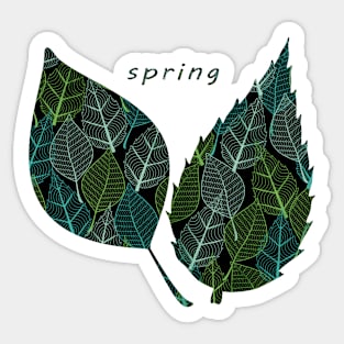 Spring Leaves at Night Sticker